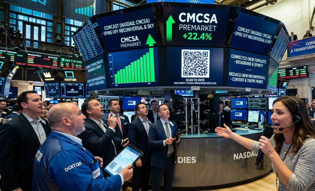 Action Comcast Stock Spinoff NBCUniversal QR Code 2026 — DoItQR